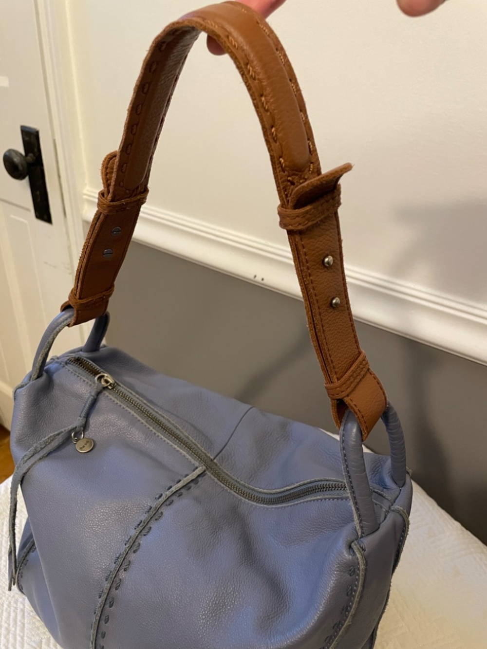 The Sak Los Feliz Hobo Leather Bag in Maritime blue - Picture 4 of 13